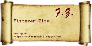 Fitterer Zita névjegykártya